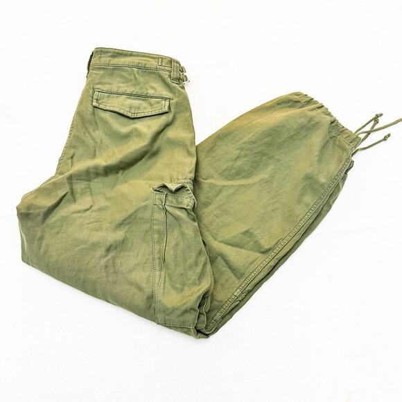 TNA Green Cargo Utility Straight Leg Denim Jeans RVST 03-06-35345-R-SP23 Size 2 - Picture 9 of 9